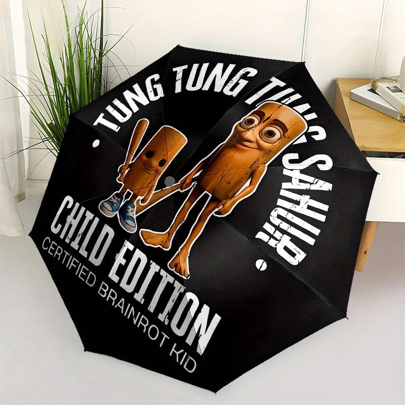 

1pc TUNG TUNG THE SAUR EDITION Umbrella with Plastic Handle,Suitable for All Seasons Home Travel Outdoor UmbrellaM1066