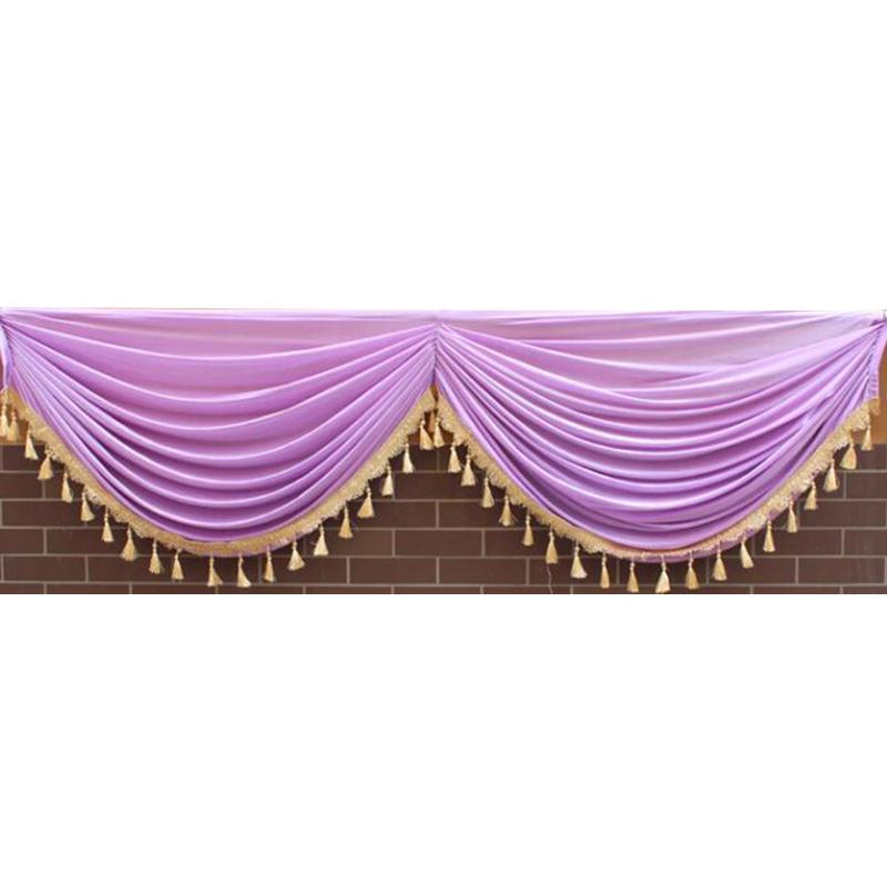 2M Wedding Background Curtain Swag Party Valance Drape Panel Wedding Backdrop Curtain Valance Stage Background Decor Drapery