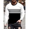 Simple Men's Stripe T-shirt Autumn Outdoor Casual Men's Long Sleeve Top Oversized RCrew Neck Long-sleeved T Shirt For Men