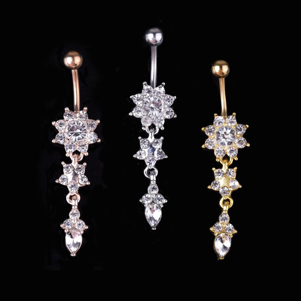 7Pcs/Set Stainless Steel Zircon Belly Button Body Jewelry Navel Ring
