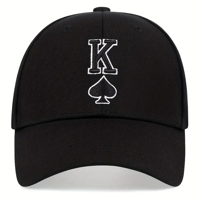 Unisex Fashion Hip Hop K Letter baseball cap Hip Hop Adjustable Hat Poker Embroidered Golf Hats Outdoor Sports Casual sun Hats