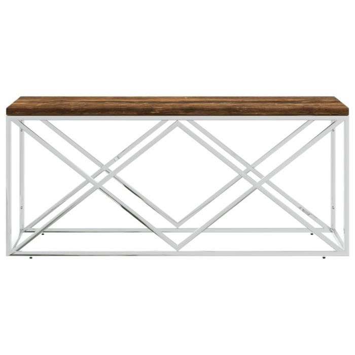 VidaXL Coffee Table Stainless Steel and Solid Reclaimed Wood 349965