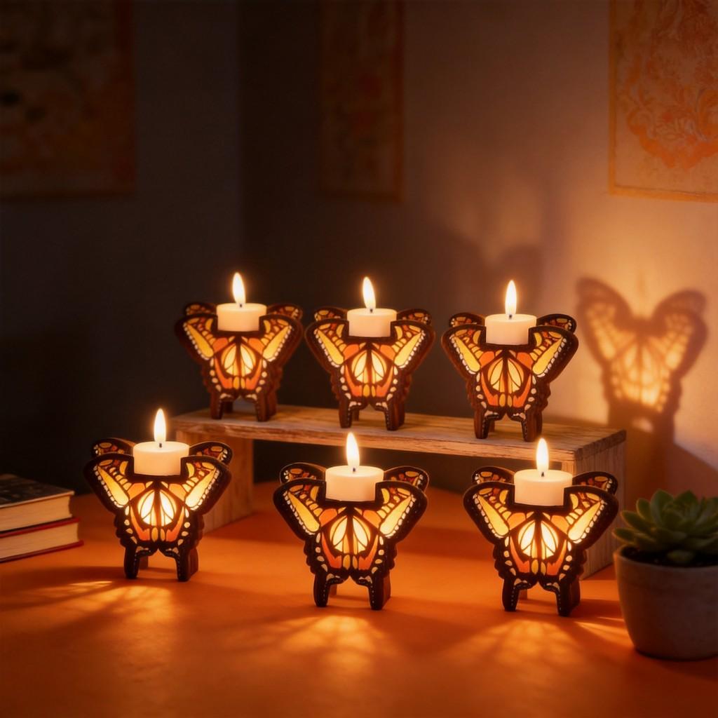 Modern Minimalist Beek Wooden Day Of The Dead Candle Holder For Table Decor