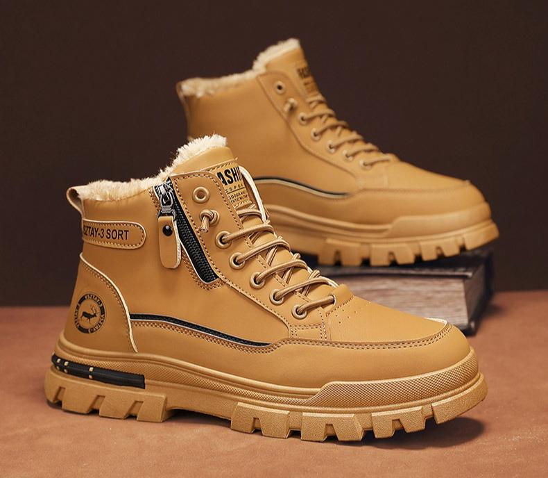 Zimní pánské martensky plyšové silné teplé pánské bavlněné boty venkovní vysoké pánské sněhule