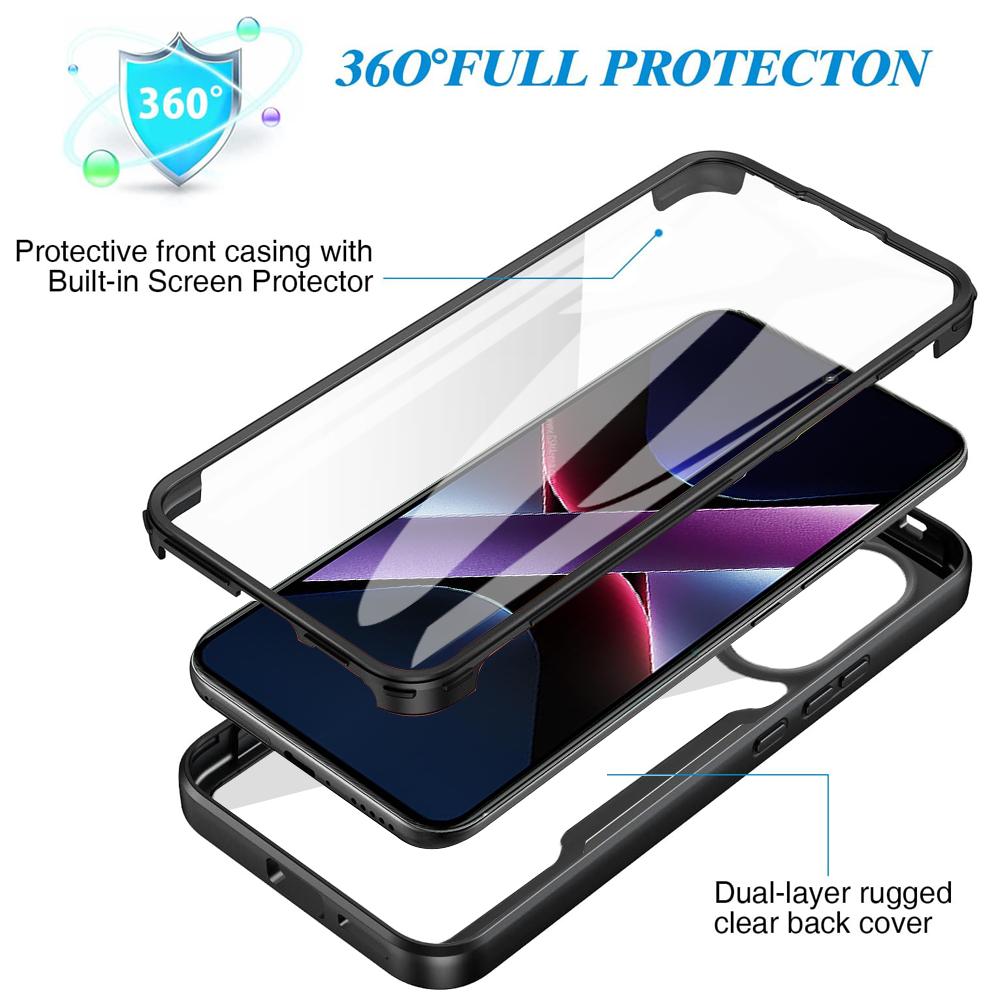 Para XIAOMI POCO X7 Pro Capa de Telefone 360 Proteção de Cobertura Total Protetor de Tela Lente da Câmera Capa Bumper Funda