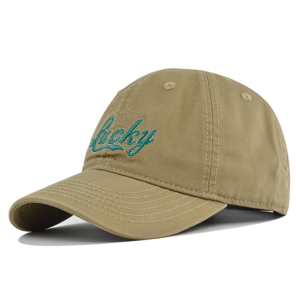 Vintage Style Lucky Embroidered Baseball Cap With Wide Brim