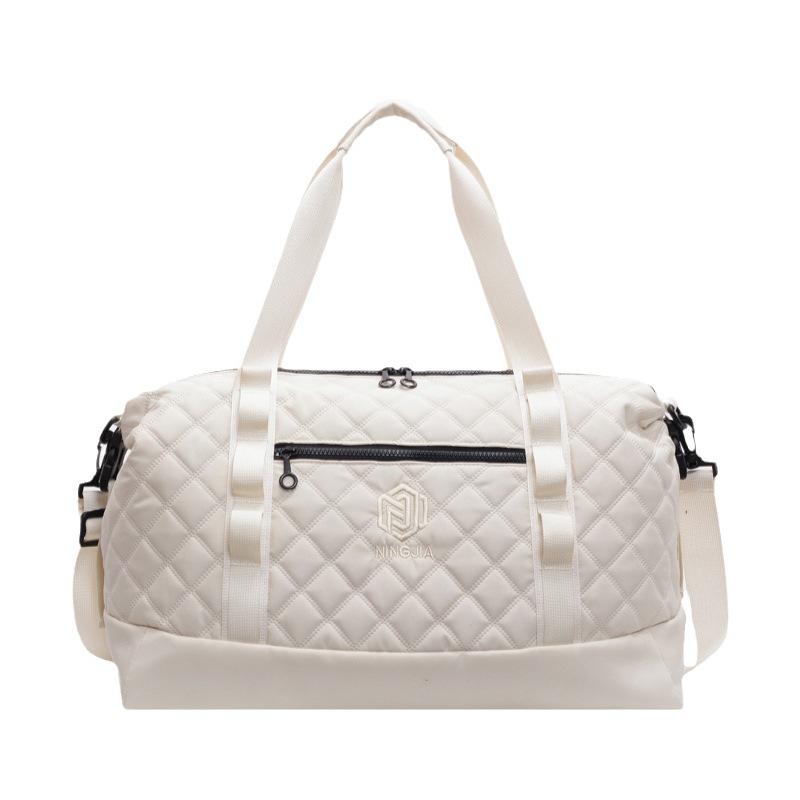 Rhombus Fitness Bag Portable Yoga Bag Women's Dry and Wet Separation Waterproof Large Capacity Luggage Bag Short-haul Travel Bag