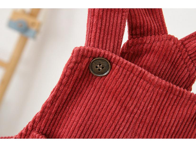 2025 Winter Korean Style Corduroy Overalls for 0-3 Year Olds - Velvet-Lined for Extra Warmth