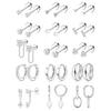 Kolip 15 Pairs Flat Back Stud Earrings for Women Men, Hypoallergenic Steel Earrings Set