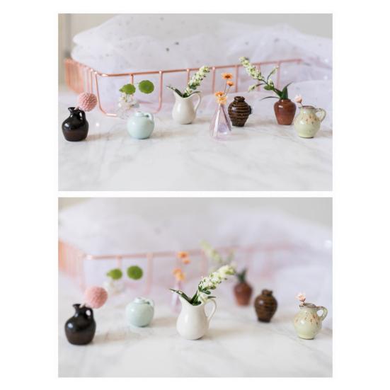 1/5/7Pcs 3D Vase Ceramic Fridge Magnet Chinese Style Mini Flower Vase Refrigerator Magnet Home Office Kitchen Refrigerator Decoration