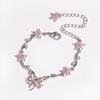 18K Real Gold Plated Brass Multi-Color Leaf CZ Trendy Tennis Bracelet Set Wavy Chain Bracelets with Assorted Gemstones