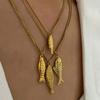 Collana con Ciondolo a Forma di Pesce in Acciaio Inossidabile Choker Lussuoso Impermeabile Stagione Estiva