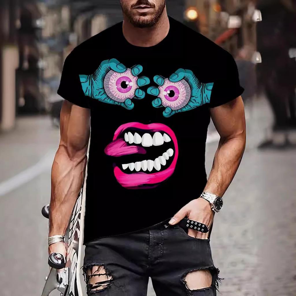 Summer Funny Casual Style For Men 3D Printed Men's T Shirts Fashion O-Neck Short Sleeve Sportswear Streetwear Oversized Tops