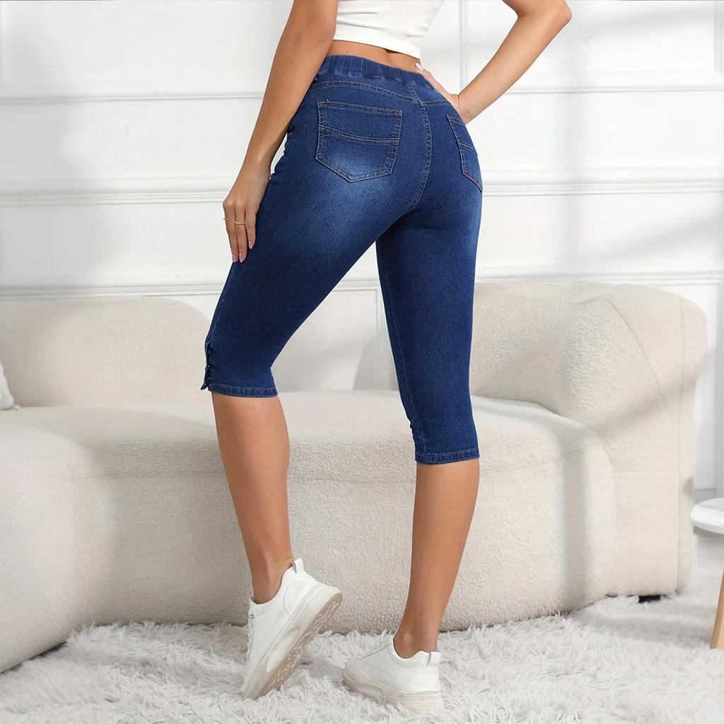 Women's High Waist Washed Women's Jeans Fashionable Versatile Straight Leg Pants