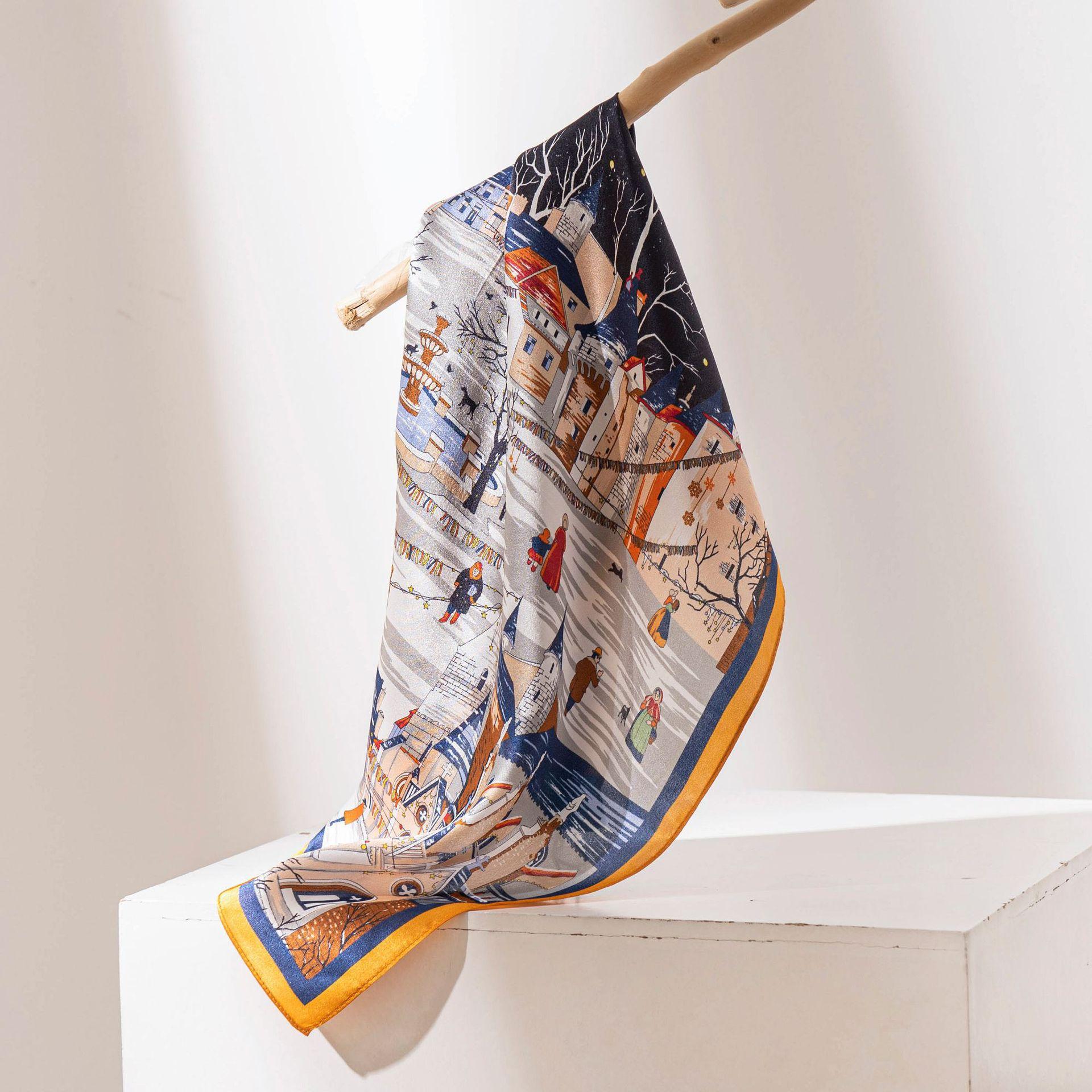 53*53 см 100% шелковица шелковая квадратный шарф масляная живопись роскошные шарфы — фото 20