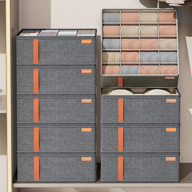 Stackable Storage Box Drawer Organizer Cabinet Underwear Socks Bra Storage Grids Boxes Division Closet Clothing Storage Box Case