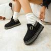 Women Boots 2025 New Sexy Thick Bottom Ankle Boots Metal Rivet Decoration Furry Snow Boots Women Warm Short Plush Slip On Shoes
