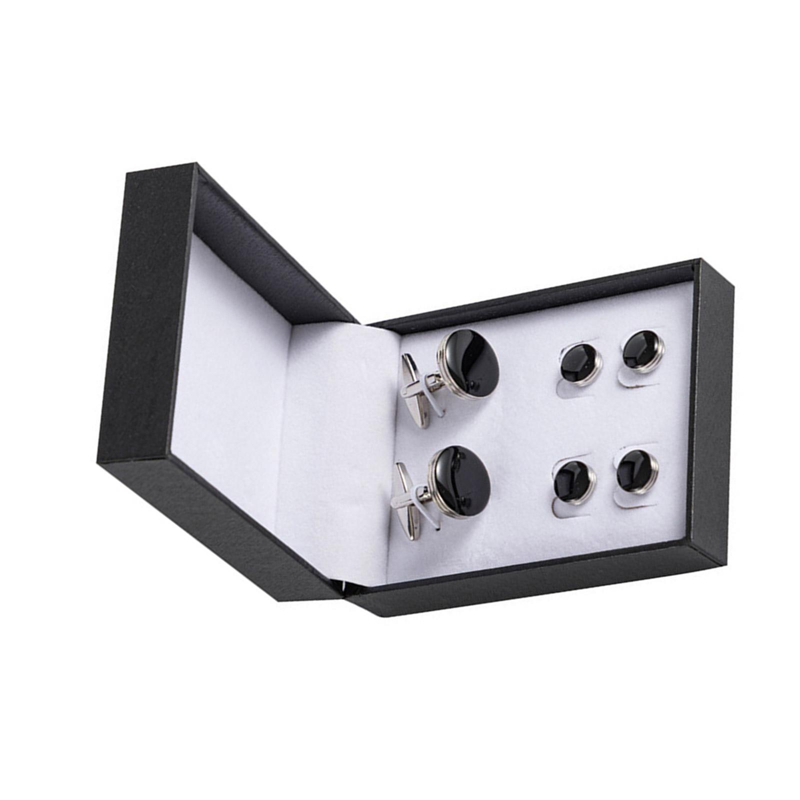 

Элегантная коробка для хранения запонок из мягкой искусственной кожи с отделениями для путешествий и подарков Мужские аксессуары 4