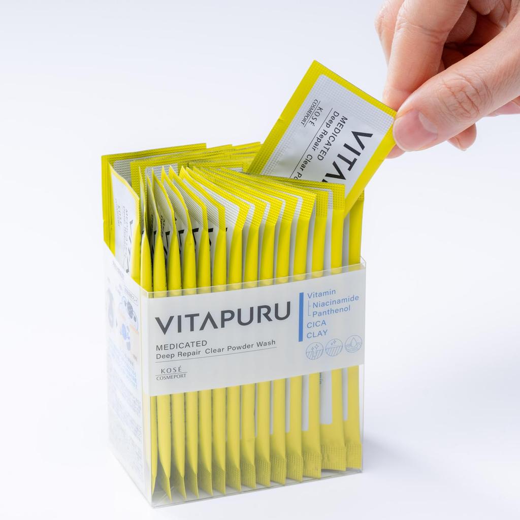 Vitaple Deep Repair Clear Powder Medicated Enzyme Facial Cleansing 30 Formula [Quasi-drug] Wash, Powder, packets, Blackhead-Dissolving