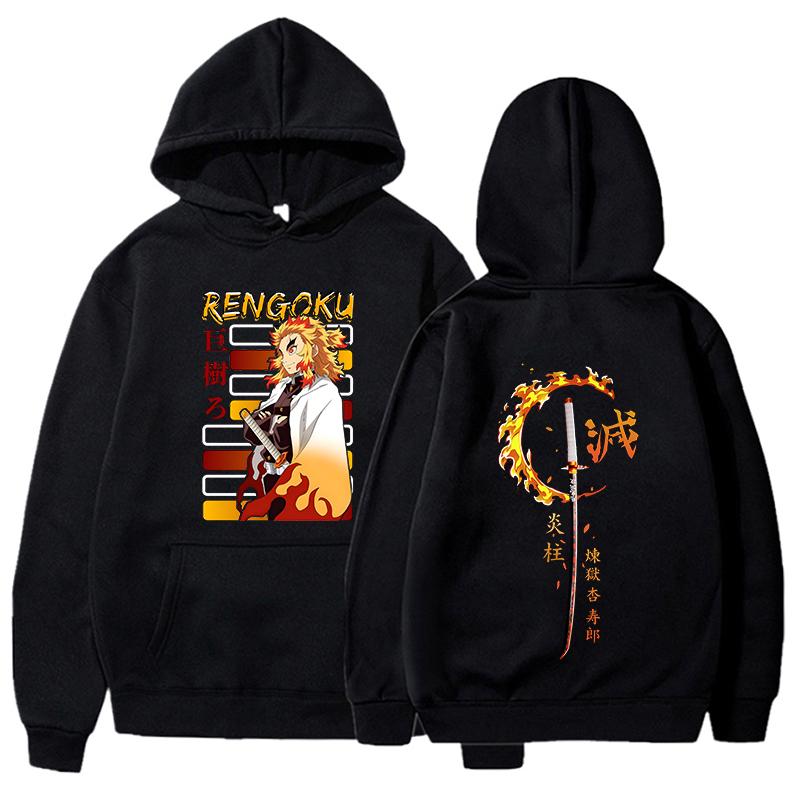 

New Anime Rengoku Kyoujurou Printed Sweatshirt Autumn Winter Women Men Harajuku Hoodie Fleece Loose Casual Hoodies XXS-4XL 3XL