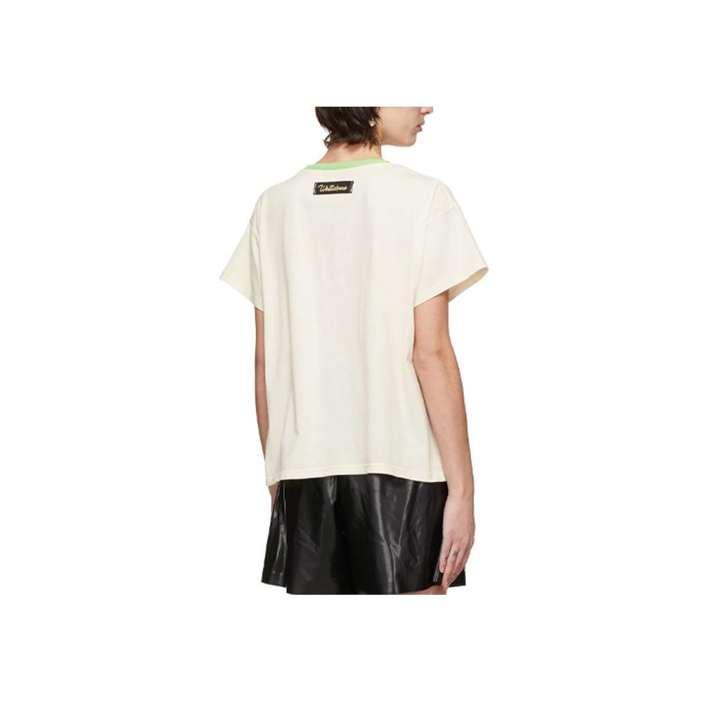 We11done Monster Ink Wash Little Monster Pattern Round Neck High Street Short Sleeve T-Shirt Unisex T-Shirt Off-White WD-TT0-21-510-U-GR