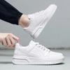 Mode Läder Herr Casual Skor Vita Platå Löparskor Andningsbara Lätta Tennisskor Tjock Sula Sportskor