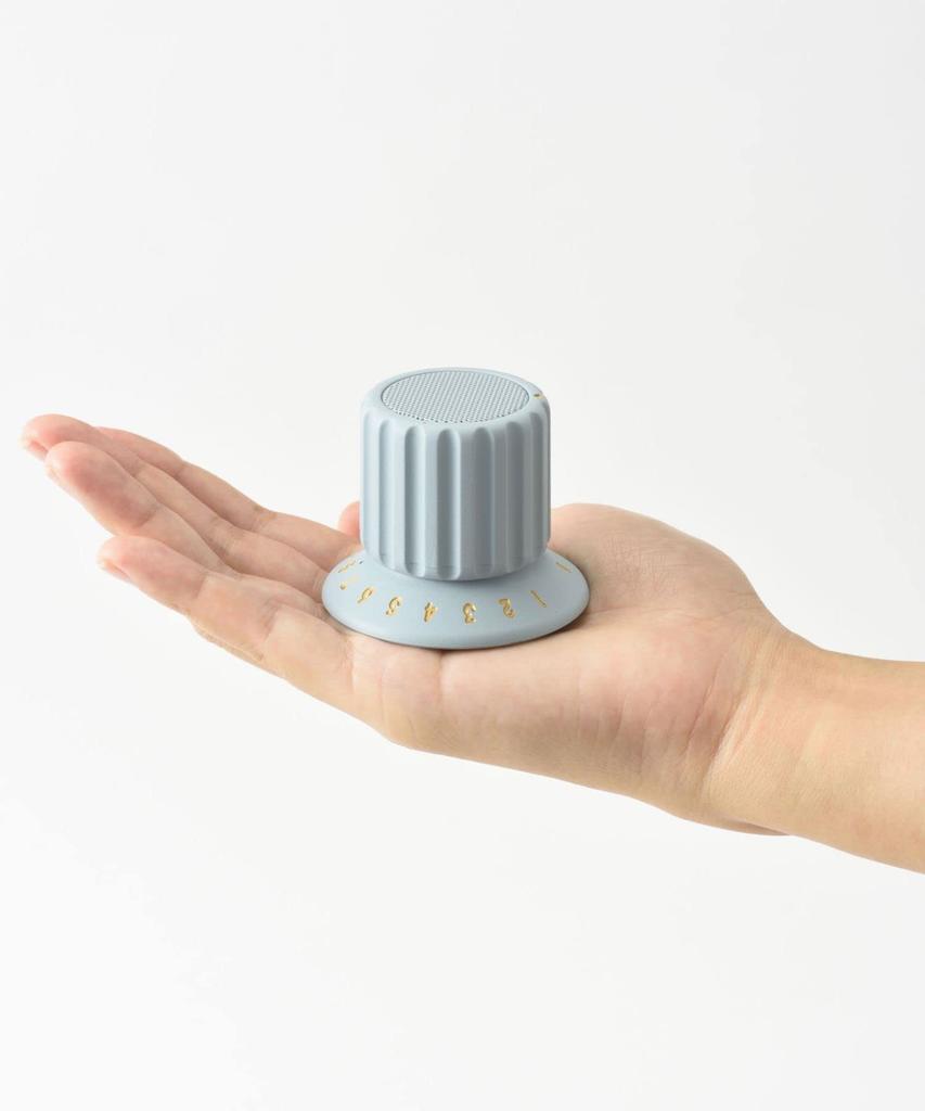 BRUNO Bruno Volume Knob Speaker, Wireless Bluetooth, IPX4 Waterproof, Volume Adjustment, Magnet Included, Perfect for Bathtime, Blue Gray, BDE060-BGY