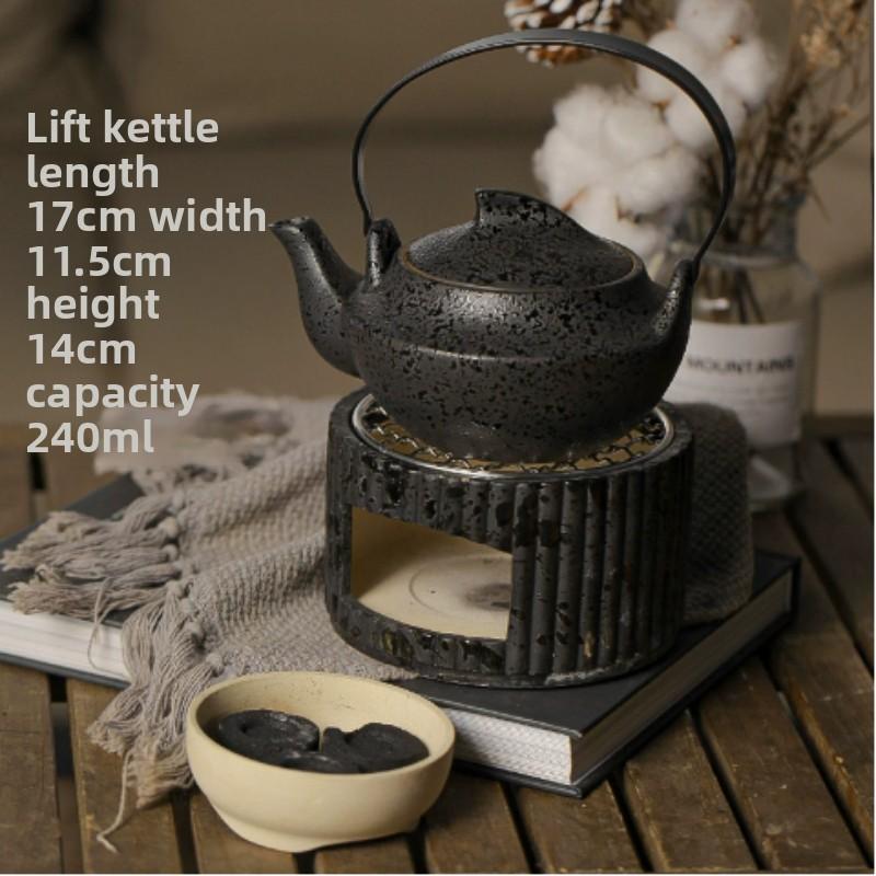 Tea Set Heater Ceramic Home Retro Teapot Candle Stove Base Incense Burner Tea Set Kitchen Restaurant Bar Home Decor