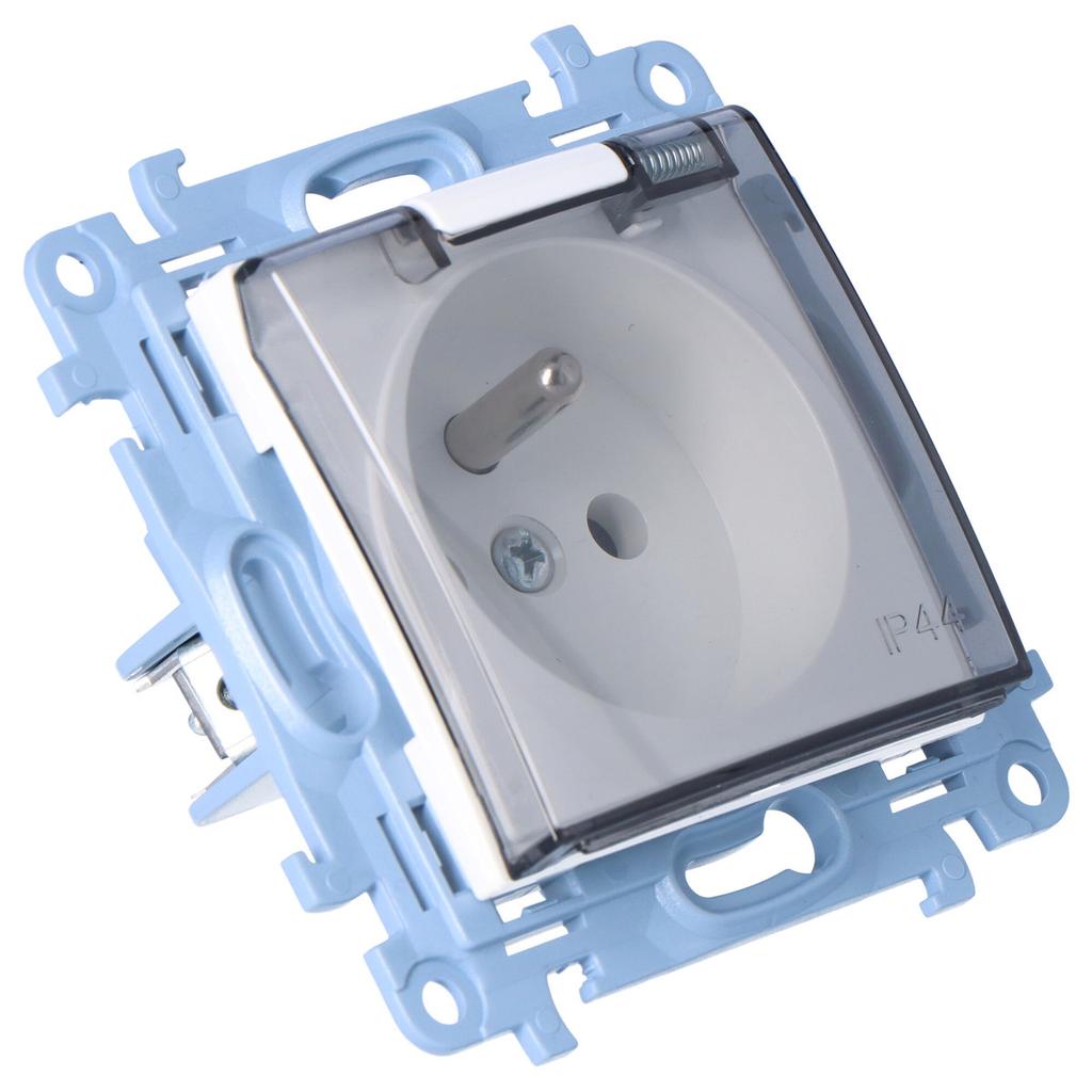 Plug Socket for IP44 Version with Seal - Transparent Flap (module)