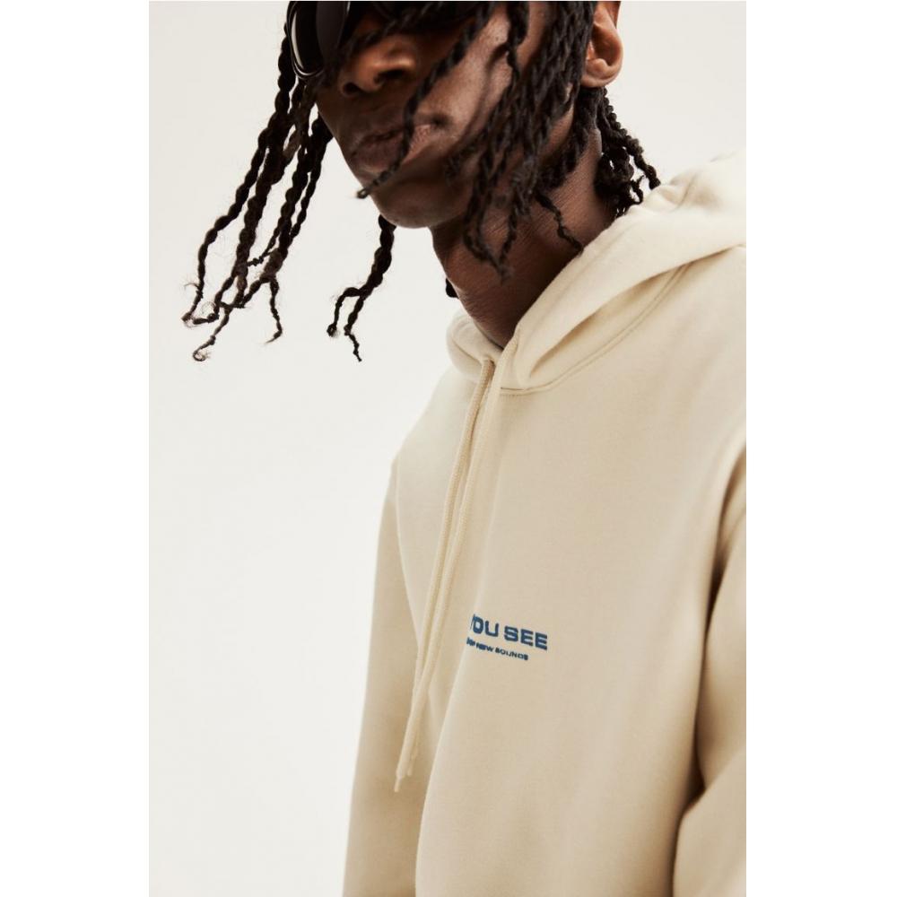 H M Regular Fit Hoodie creaM Do You See