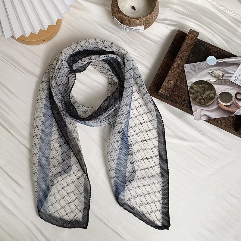 Silk scarf long strip high-end spring and summer versatile bag head silk scarf scarf headband silk scarf tied hair decorative belt