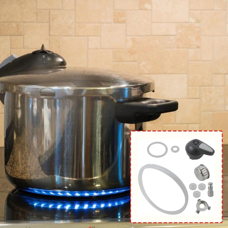 Pressure Cooker Steam Release Valves Set with Silicone Sealing Rings Pressure Cooker Exhaust Part Suitable for 6L