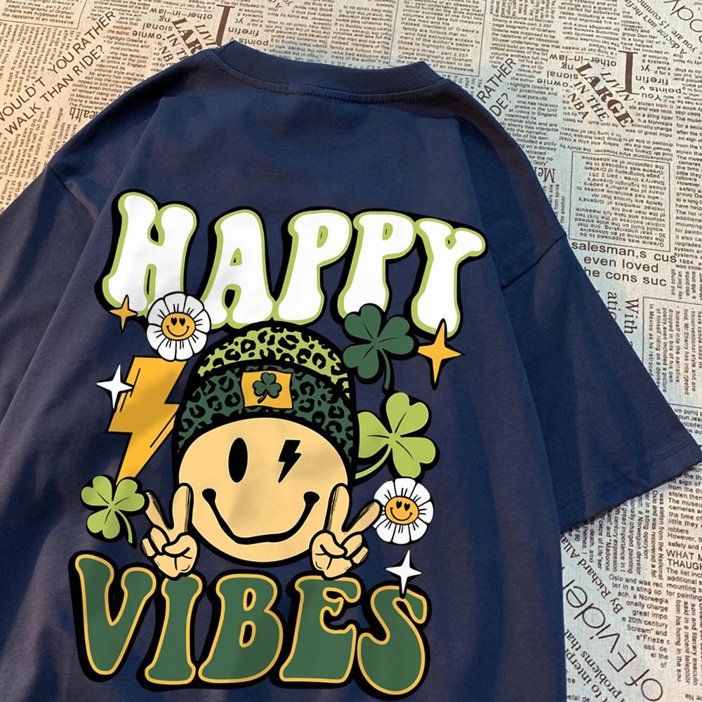 Happy Vibes Need To Maintain Daily Men T-Shirt Summer Crewneck Tee Clothes Summer Cotton Breathable T Shirt Crewneck Loose Tops