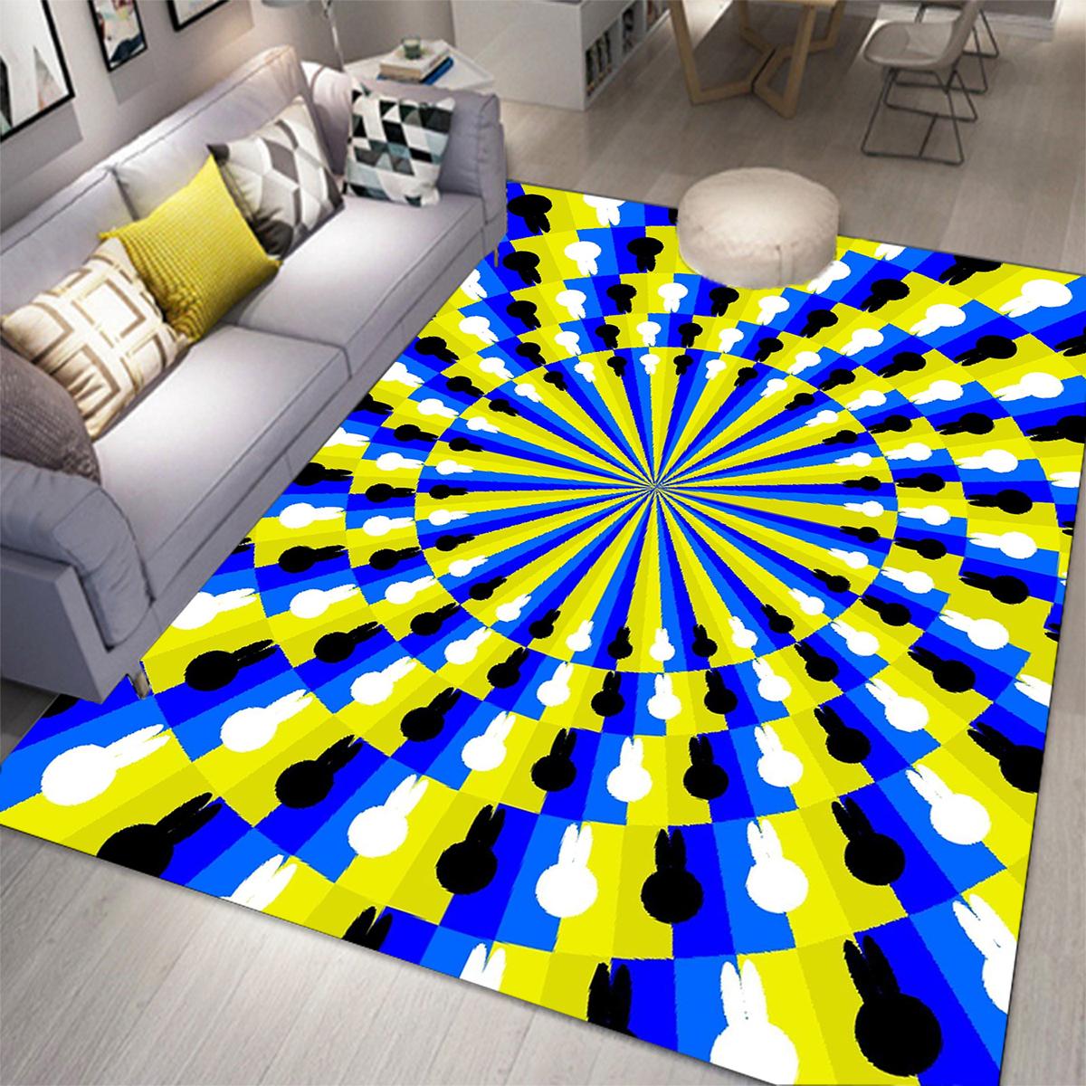 

3D Vortex Illusion Килимок Вхідні двері Килимок для підлоги Абстрактний геометричний оптичний килимок Килимок для підлоги Нековзкий килимок Декор вітальні Килимок 40cm x 60cm