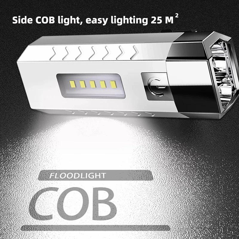Rechargeable MINI Flashlight COB Side Lights Powerful Torch Outdoor Camping Fishing Lighting Lamp