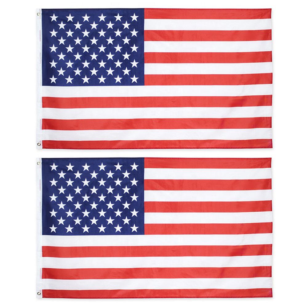 90x150cm Waterproof Polyester Embroidered Stars Sewn Stripes USA American Flag Independence Day Flag US National Flag 1-5Pcs