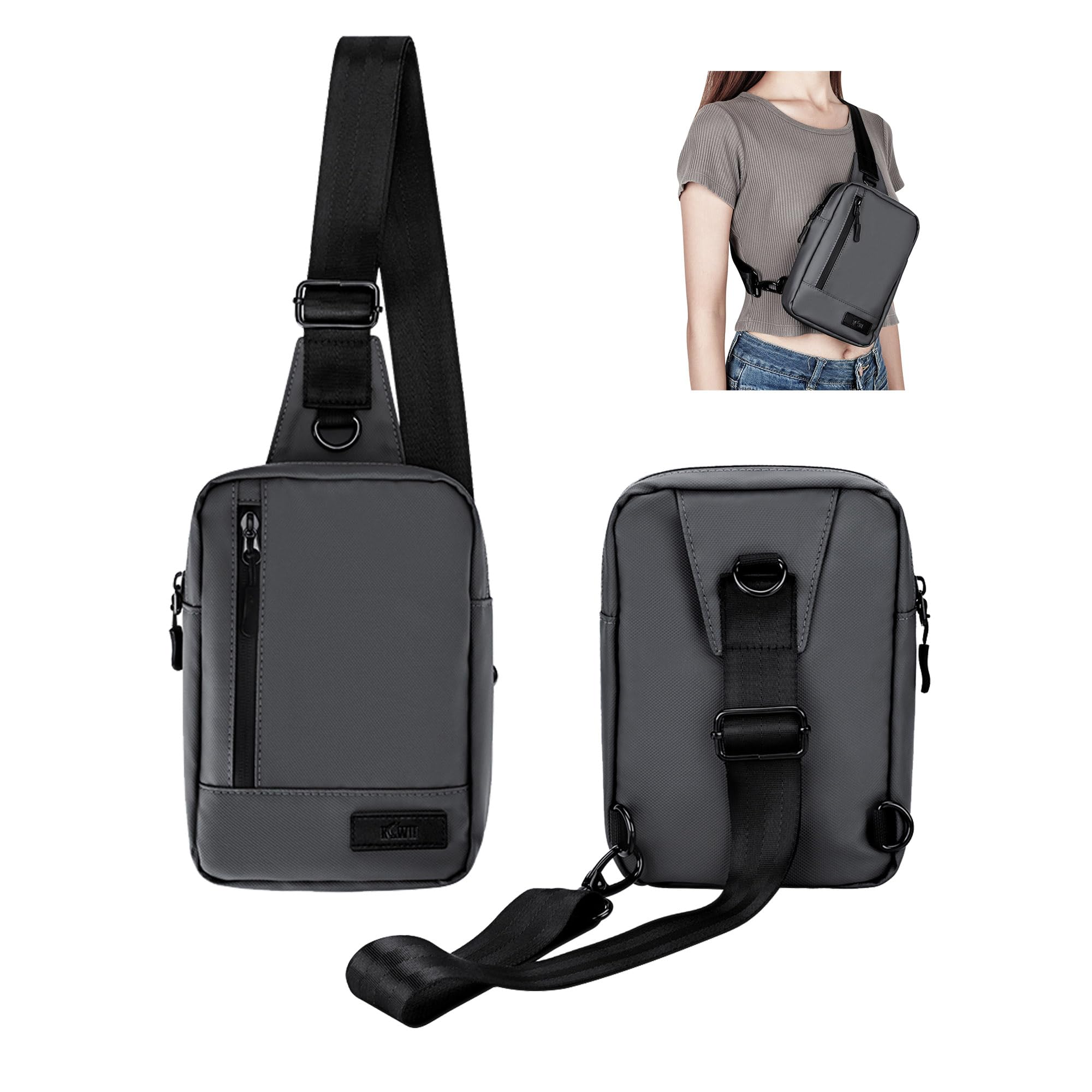 

KIWIFOTOS Сумка-кроссбоди для корпуса и плеча для смартфона, Сумка-кроссбоди для смартфона, Мобильный телефон, Мелкие предметы, Регулируемая, Большая, Идеально подходит для улицы, Серая сумка, Сумка, Сумка, Сумка, Унисекс, серый