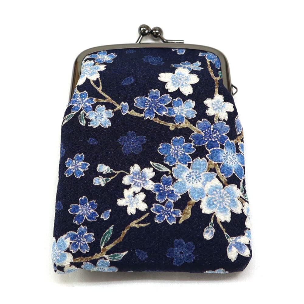 COCOLUCK Coco Luck Кошелек-клатч с японской тканью Чиримен для сигарет мелких предметов лекарств с узором Кошелек Чехол Чехол Чехол Круглый Япония Подарок 5290₽