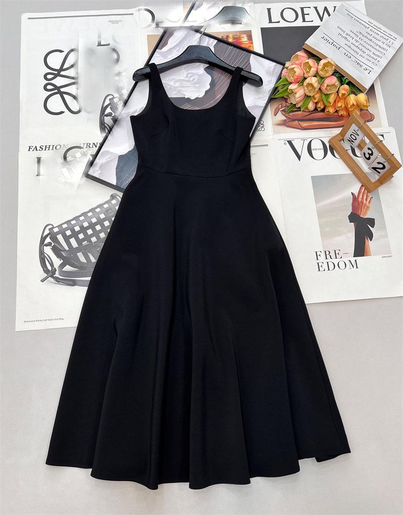 Early Spring U-neck Slim-fit Waistband Vest Dress - Simple Classic Casual Style