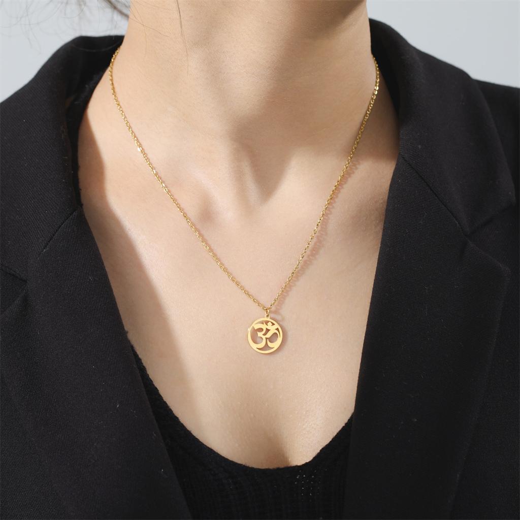 Collana Simbolo Om Shiva Indù Acciaio Inossidabile Pendente Simbolo OM Yoga Catena Amuleto Vintage Gioielli Regalo