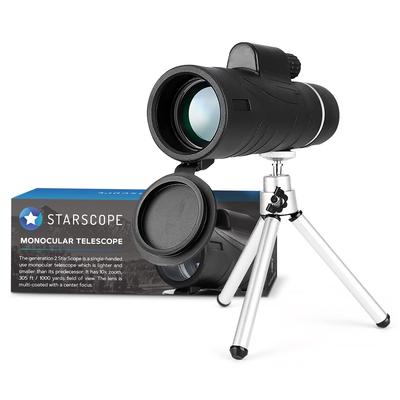 STARSCOPE Field of View Monocular Smart Portable Waterproof Shockproof Telescope with Tripod Handheld Telescope with BAK4 Prism Pocket Telescope for