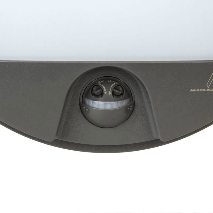 Applique murale led avec détecteur de mouvement infrarouge ip54 - maclean mce291 gr - 15w - gris