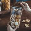 Barattolo da cucina giapponese: Cereali Integrali, Buccia di Mandarino Essiccata, Chicchi di Caffè - Contenitore in Vetro con Coperchio in Legno Massello, Grande Capacità, Varie Misure