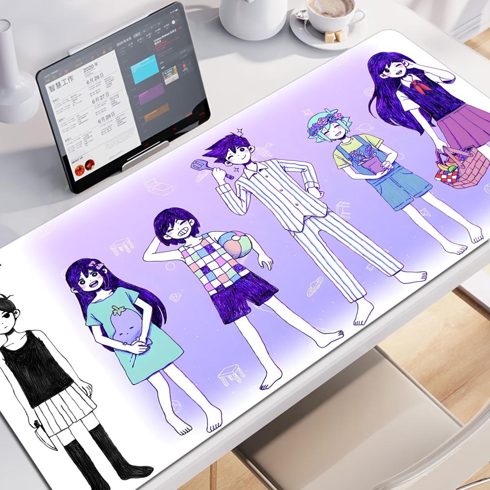 Omori Mauspad Tablet-Mauspad Laptop XL Schreibtisch-Mauspad Niedlich HD Regenbogen Gaming-Tastaturpad csgo Spieler x