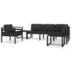 Single Sofa with Cushions Aluminum Anthracite