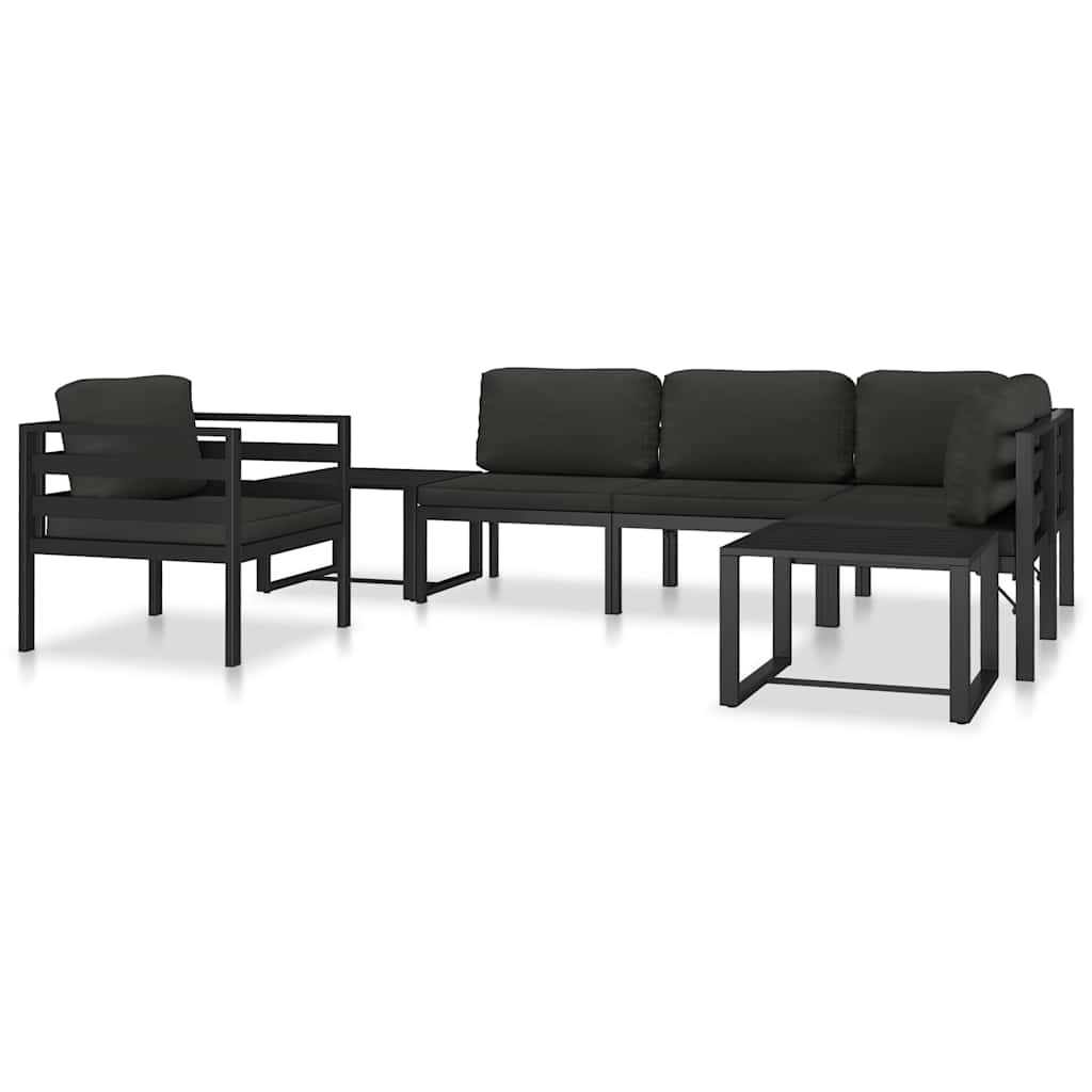 Single Sofa with Cushions Aluminum Anthracite
