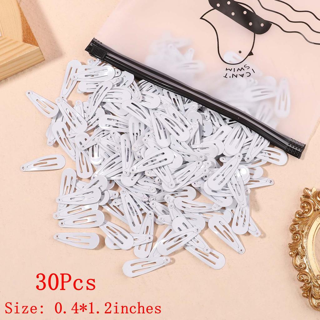 30Pcs/Set New Women Girls Cute Colorful Waterdrop Shape Hairpin Sweet Hair Clips Barrettes Slid Clip Fashion Hair Accessories