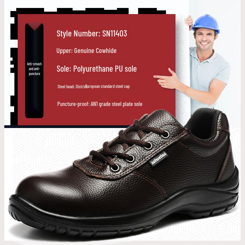 Unisex Summer Safety Work Shoes: Breathable, Anti-Smash, Puncture-Resistant, Lightweight, Slip-Resistant, Odor-Resistant. Brown Size 44