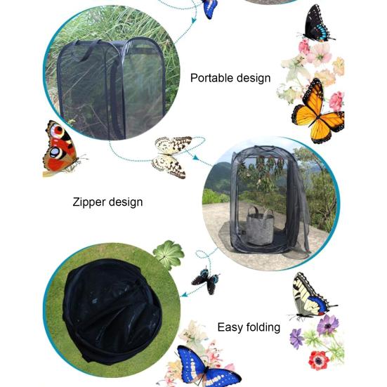 Collapsible Insect Cage Foldable Polyester Perfect Incubator Butterfly Cage for Home
