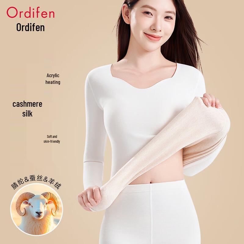 Odifen Women's Cashmere Silk Thermal Underwear Set